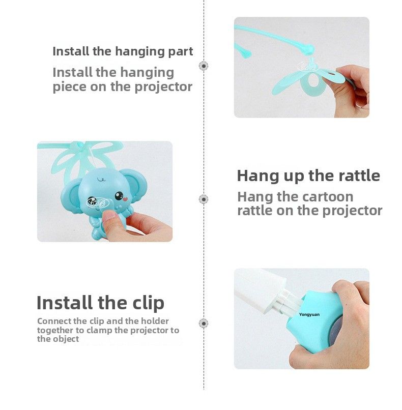 Hot-selling Music Rotating Projection Remote Control Bed Bell Toy 0-12 Months Newborn Baby Educational Early Education Rattle_voghion.com