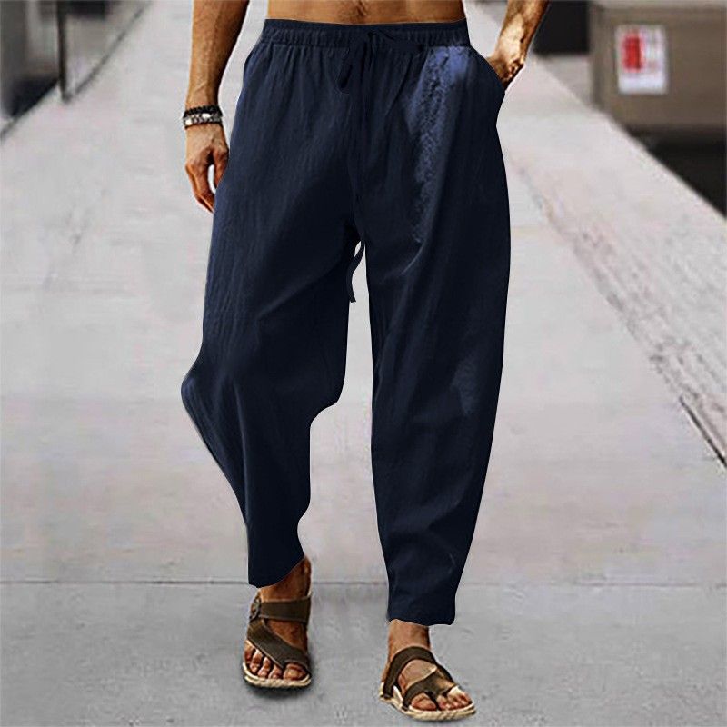 Premium Products 2025 Summer Men's Hip Hop Breathable Cotton Loose Relaxed Sports Pants_voghion.com