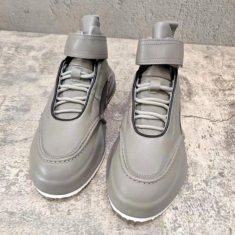 Herren-High-Top-Schuhe aus Rindsleder mit trendiger Tasche und Sohle, Freizeitschuhe für Herren_voghion.com