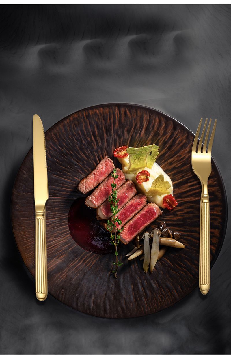 High End Western Tableware Set Stainless Steel Steak Knife Fork And Spoon 16/24 Piece Set_voghion.com