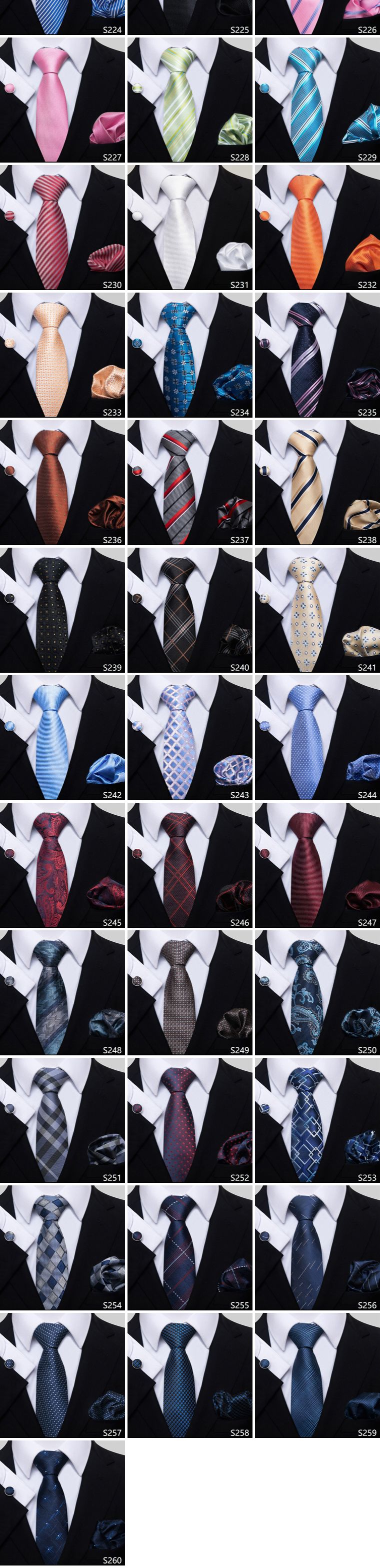 Jacquard Nuovo Design Festivo Regalo Cravatta Fazzoletto Gemelli Set Cravatta Uomo Plaid Camicia Gialla Accessori_voghion.com