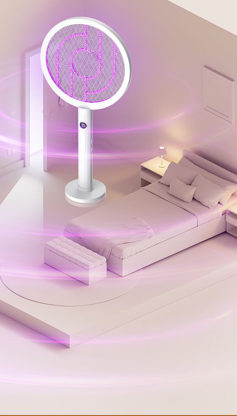 Opvouwbare muggenvanger - 2-in-1 oplaadbare elektrische vliegenmepper en automatische UV-val (395 nm paars licht, 4000 V schok, draagbaar voor thuis-/buitengebruik)_voghion.com
