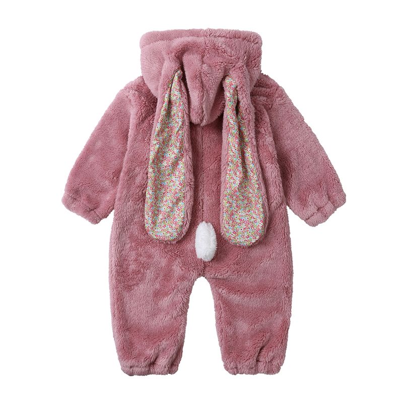 Tutina invernale per neonato 2025 con grandi orecchie da coniglio, tuta natalizia per neonato, pigiama con cappuccio in caldo pile C_voghion.com