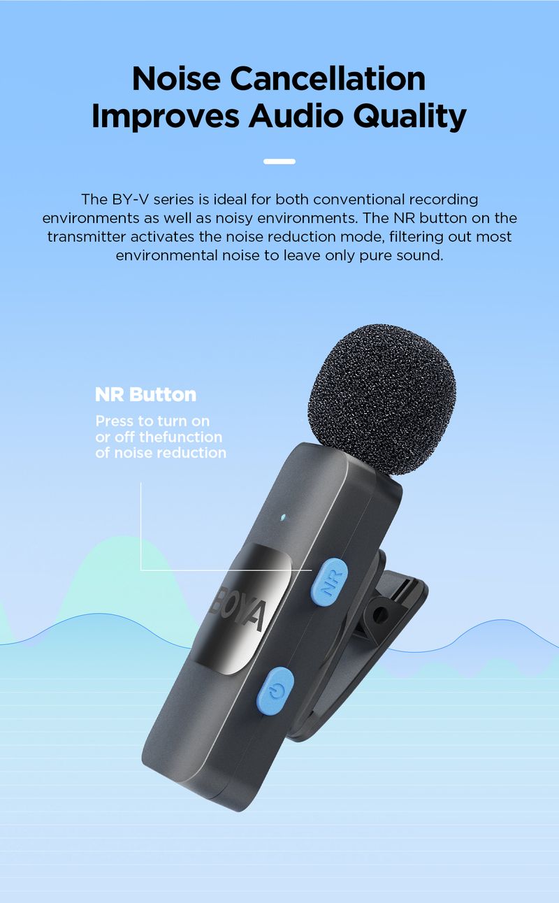 BOYA BY-V draadloze Lavalier reversmicrofoon voor iPhone Android SmartPhone PC Computer USB-C-apparaten Youtube-opname_voghion.com