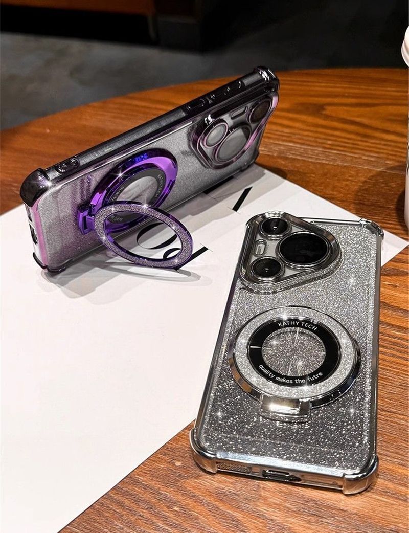 Luxury Bead Bracelet Ring Shockproof Case For Huawei Nova 13 Pro 12 11 10 9 8 7 6 5 Pro SE Silicone Glitter Stand Holder Cover_voghion.com