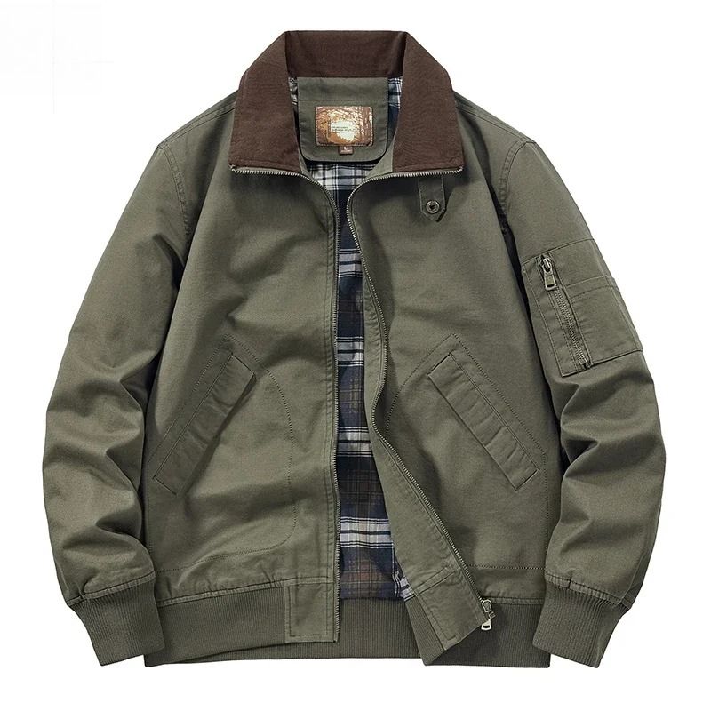 MA1 Cotton WorkJacket Men's Retro Green Plus Size Denim Jacket 2024 Spring MA-1 Tactical Windproof Baseball Suit Coat_voghion.com