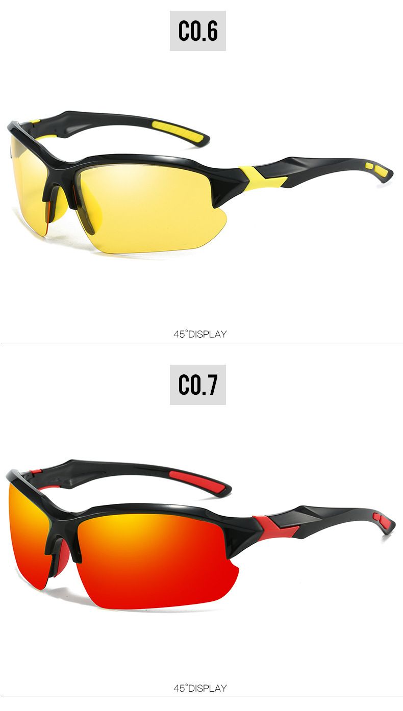 New Outdoor Sports Half-Frame Polarized Sunglasses For Men Cycling Running Fishing Lightweight Goggles_voghion.com