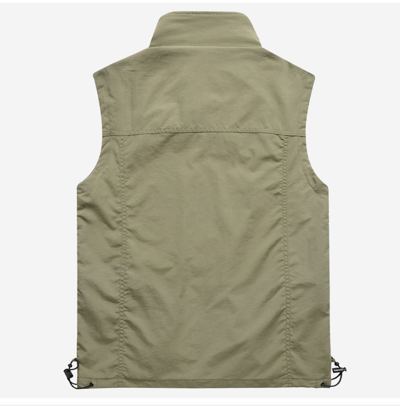 Men's Lightweight Outdoor Vest With Multi-Pocket Design, Breathable Polyester Photographer Fishing Jacket For Spring & Autumn Hiking_voghion.com