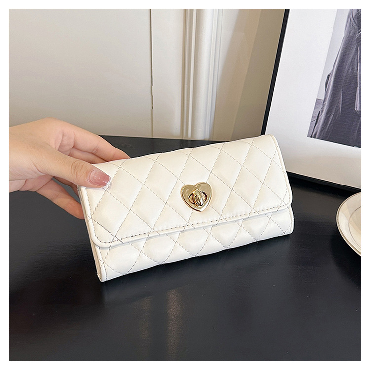 Kleine duftende Wind mittellange Lingge Love Lock Buckle Zero Wallet Damentasche_voghion.com