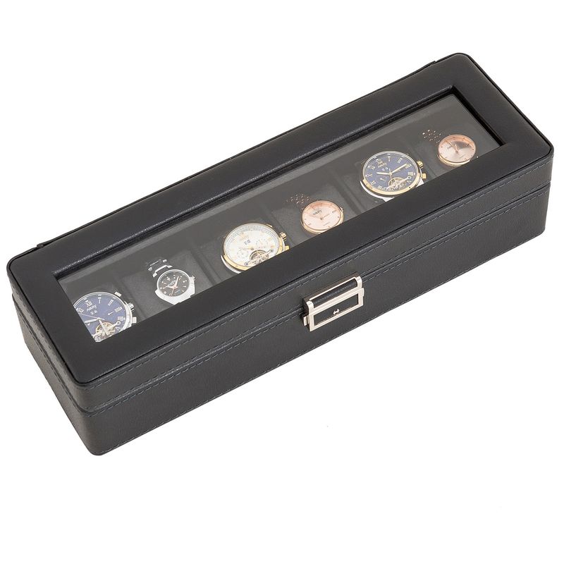 Black Green New Lychee Pattern High End Watch Box 3 Bit 6 Bit 12 Bit Double Layer Watch Jewelry Storage Box_voghion.com