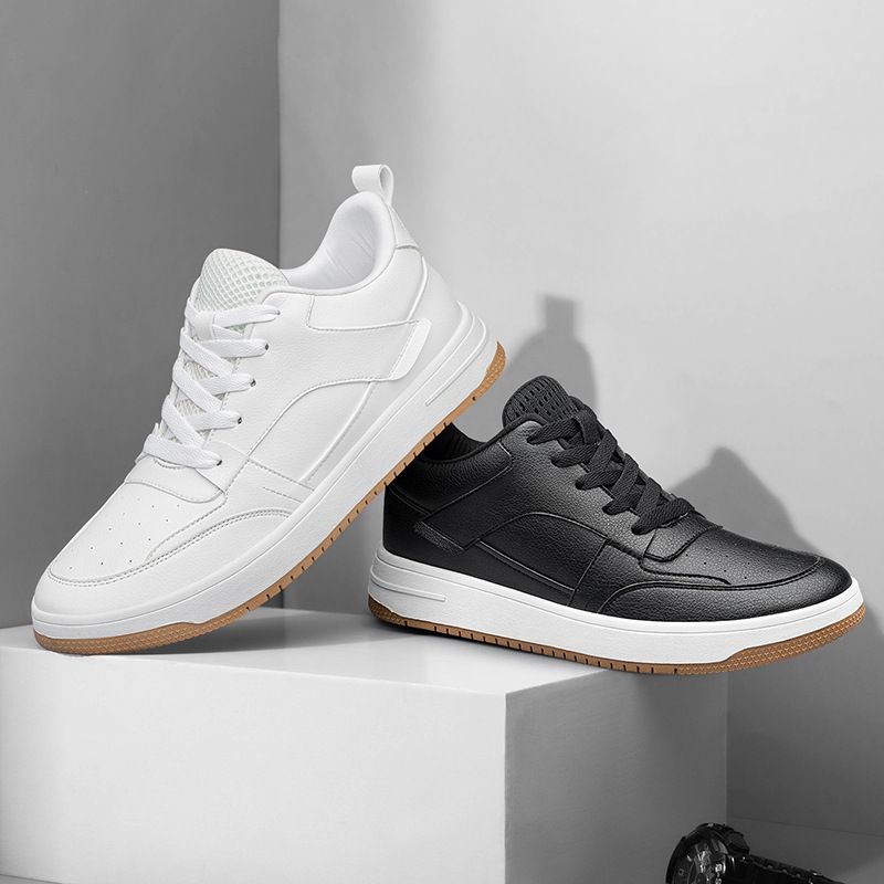 Zapatos de piel para hombre con alza, zapatos deportivos transpirables, zapatos blancos para niño, ropa deportiva y de ocio para estudiantes_voghion.com