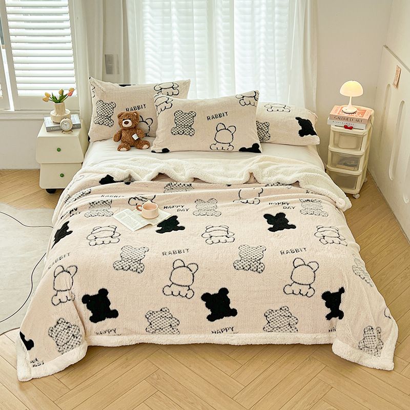 Coperta invernale calda per divano in pile di cotone morbido per ufficio, edizione spessa_voghion.com