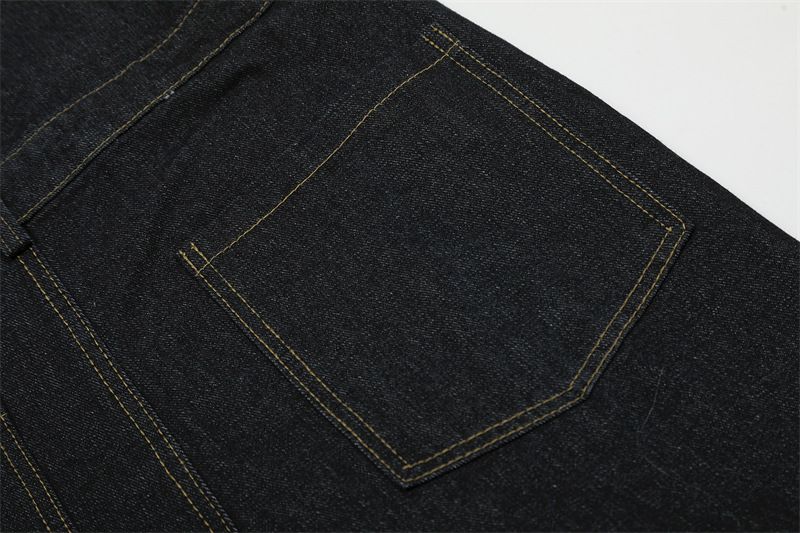 Men's Clothing Retro Niche Design Plaid Stitching Scimitar Jeans Men's And Women's Overalls Wide Leg Mopping Pants_voghion.com