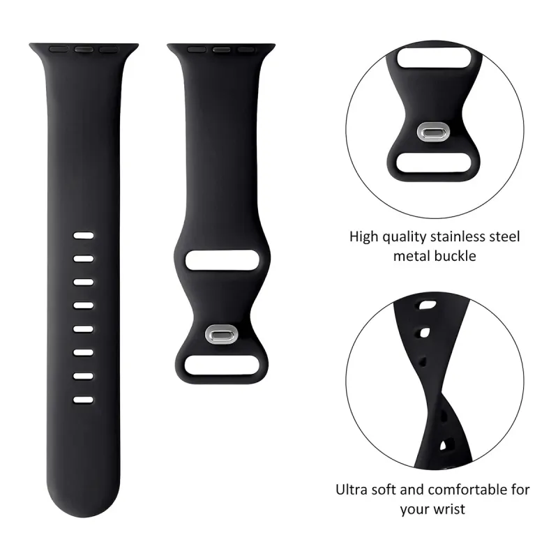 Silicone Band For IWatch 45mm 41mm 44mm 40mm Screen Protector Case And Sport Strap IWatch Series 9 8 7 6 5 4 SE Bracelet_voghion.com