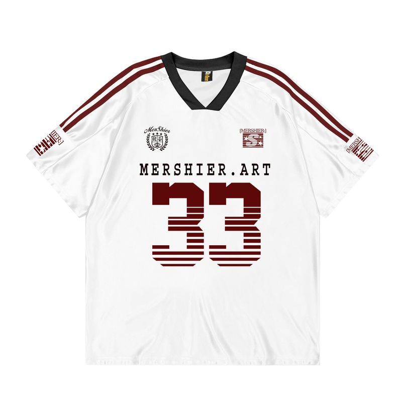 Jersey Loose Short T-shirt For Men And Women 2024 Summer New High Street American Style Off Shoulder Half Sleeved Top_voghion.com