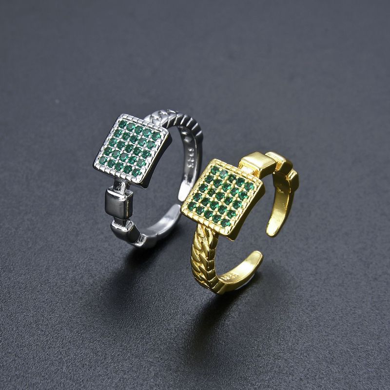 Anello unisex alla moda, semplice, con diamanti e zirconi, con apertura regolabile, stile unisex, con rete rossa._voghion.com