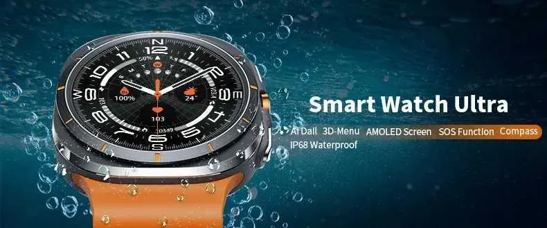 2025 NEUE Ultra GPS NFC Smart Smartwatch für Samsung Galaxy mit Kompass und Temperaturanzeige für Outdoor-Sportarten, Herren, AMOLED-Display, verbesserte Version 7_voghion.com