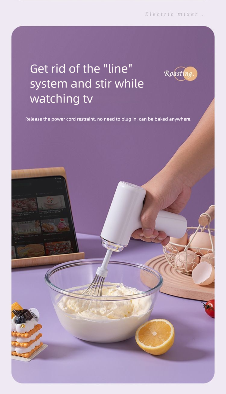 Xiaomi Electric Beater Wireless Small Household Automatic Handheld Egg Cream Baking Mixer_voghion.com