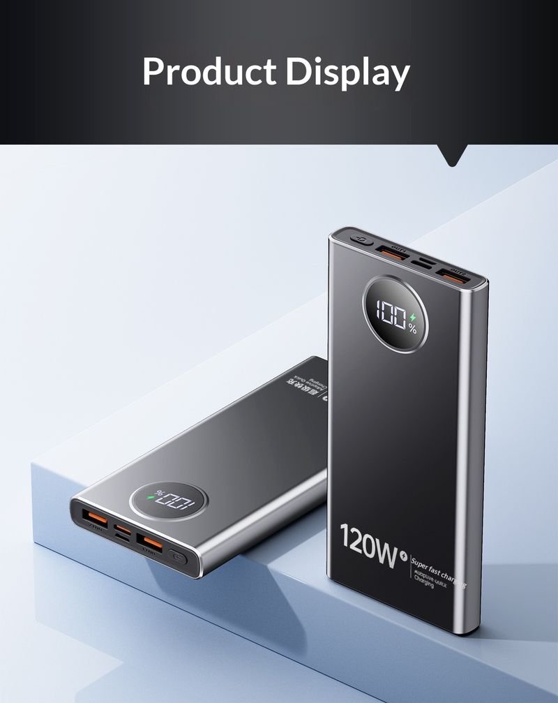 120W Large Capacity Super Bank 20000mAh Two-Way Fast Charging Mobile Power Gift Wholesale LGO_voghion.com