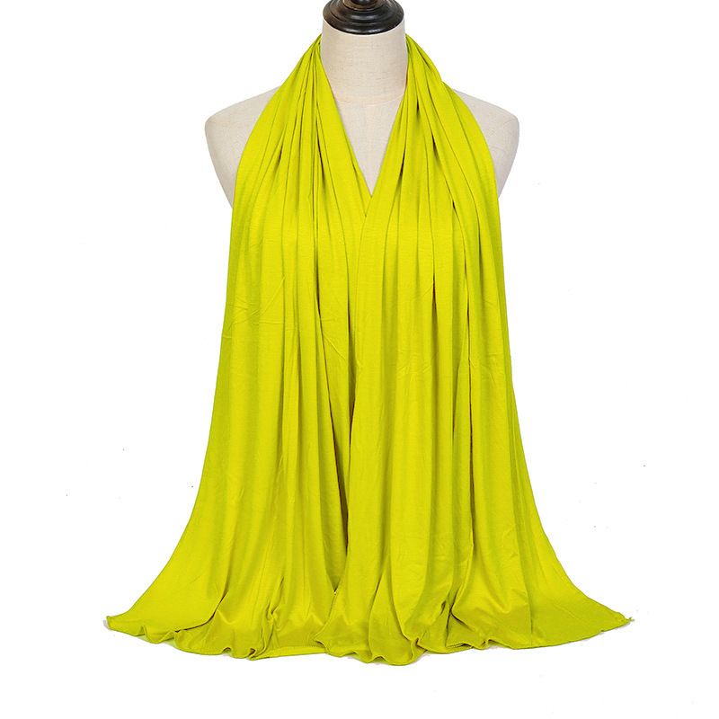 Foulards pour femmes, châle hijab uni en jersey élastique de coton, écharpe en jersey pour femmes_voghion.com