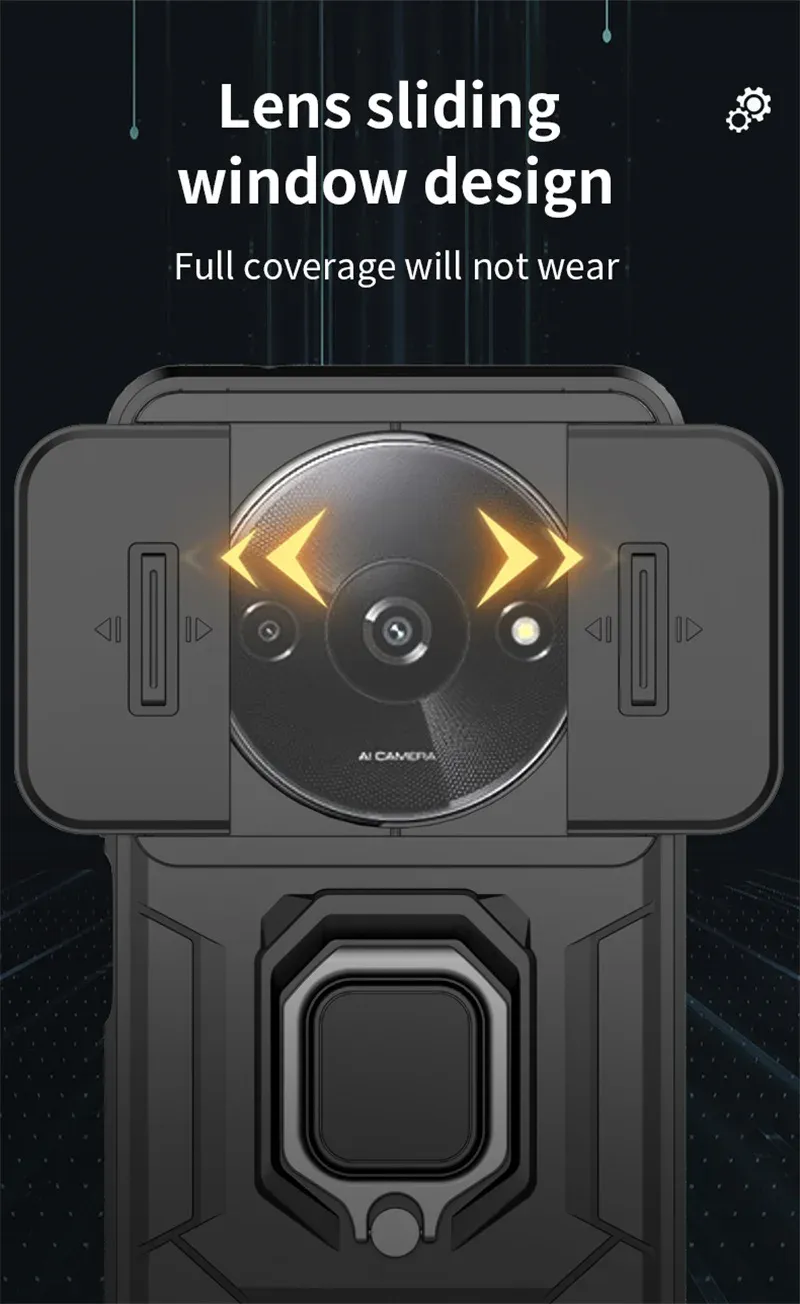 Pour Redmi Note 13R 13 12 Pro Plus Turbo 12S K70E K70 K60 Ultra 13C 5G A3 Armor Case Camera Lens Protection Ring Holder_voghion.com