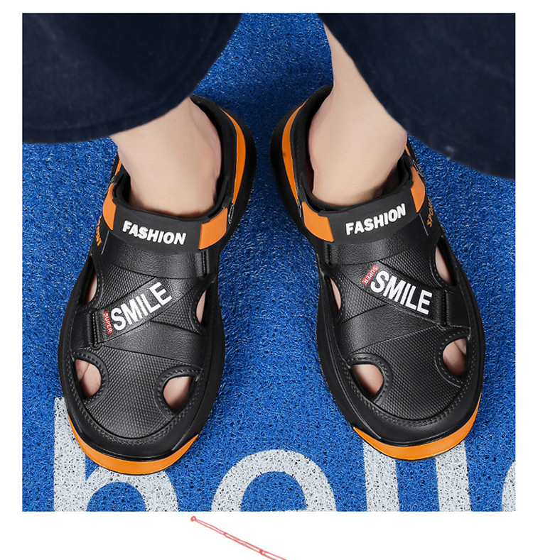 Herrenschuhe Herrensandalen Herrensandalen mit dicker Sohle, rutschfest, für den Außenbereich geeignet, Nanmo Outdoor-Schuhe mit großem Loch_voghion.com
