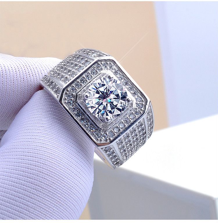 Dominant Full Sparkling Men's Large Loose Diamond Cluster Zircon Moissanite Engagement_voghion.com