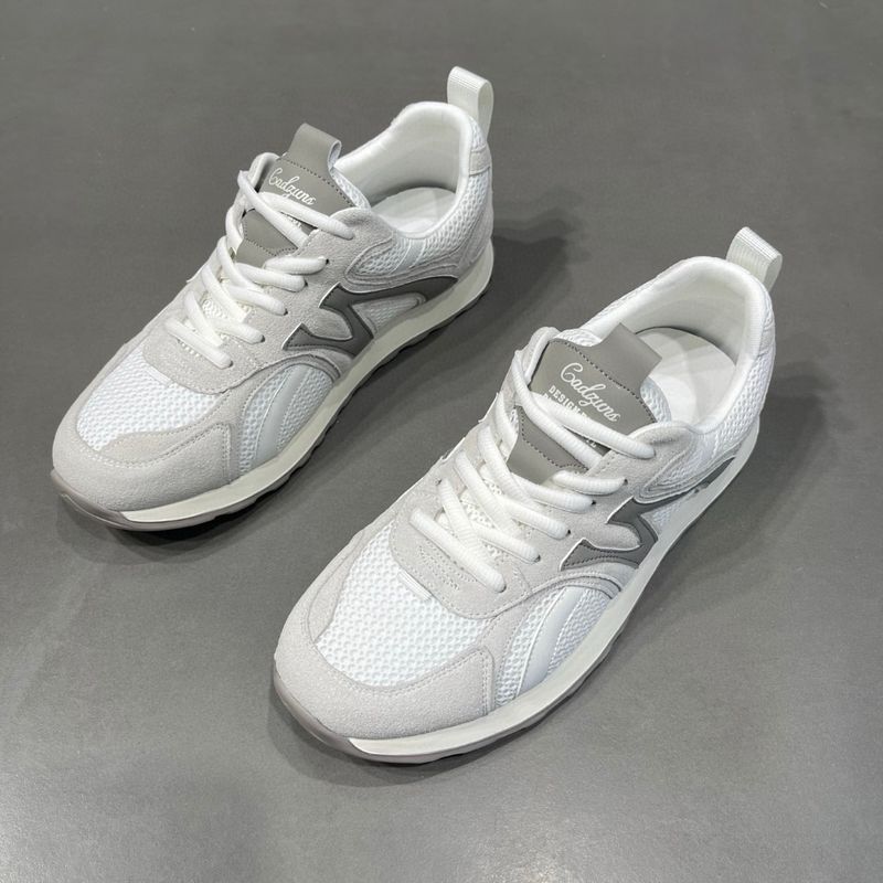 Scarpe casual bianche con suola spessa e sportive versatili da uomo, estive, primavera, primavera, in vera pelle, Forrest Gump 2025_voghion.com