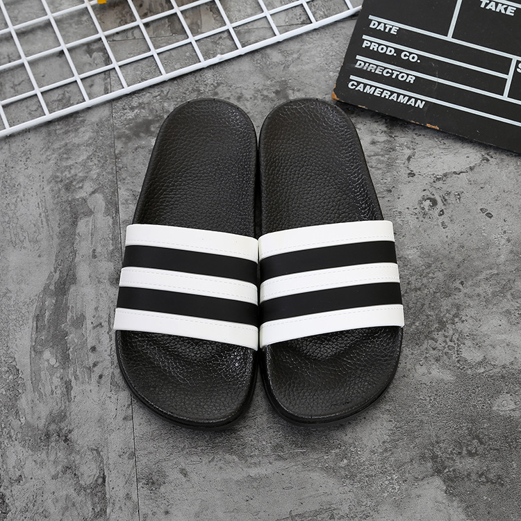 Summer Striped Home Non-slip Slippers Women's Indoor Flip Flops New Fashion three-bar sandals factory direct sales_voghion.com