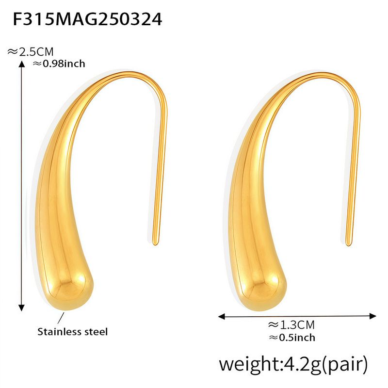 Drop-shaped Ear Hook Earrings, Minimalist Niche Design Earrings._voghion.com