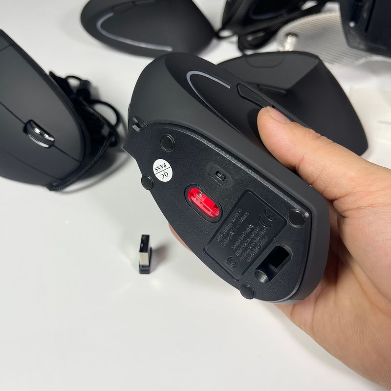 Souris ergonomique sans fil, filaire, verticale, rechargeable, pour ordinateur portable et de bureau_voghion.com