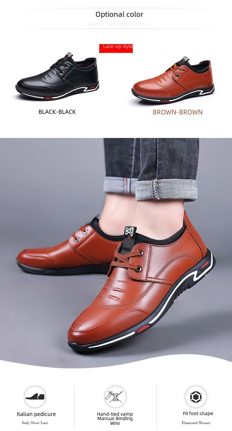 2023 new leather casual shoes lace-up breathable leather shoes work shoes cross-border wholesale men's shoes one-piece delivery_voghion.com