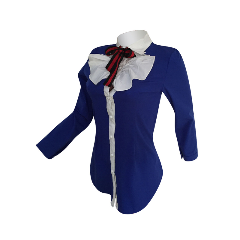 Camicia slim fit con fiocco da donna_voghion.com