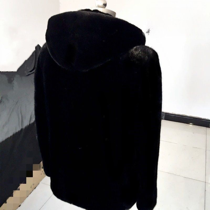 Cappotto in pelliccia di visone di alta qualità da uomo - Giacca in montone con cappuccio spesso per inverni estremi e attività all'aperto di lusso (opzioni con collo alto/cappuccio/revers)_voghion.com