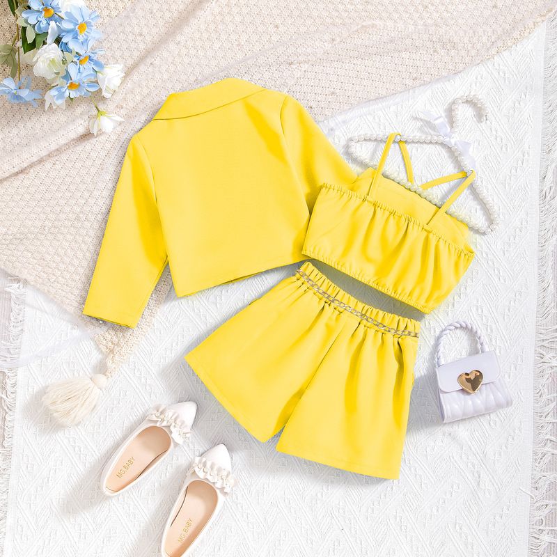 Παιδικά Ρούχα Άνοιξη και Φθινόπωρο Νέο Κοριτσίστικο Κοστούμι με Μακρυμάνικο Μπουφάν + Εσωτερικό με Λουλούδια + Σορτς Τριπλό Κοστούμι_voghion.com