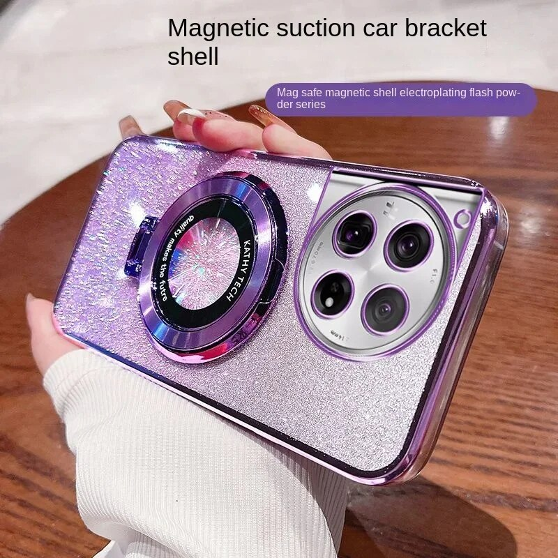 12 11 10 Pro Soft Bling Glitter With Ring Magnetic Protective Back Cover Case For OnePlus 12R 11R 10R 10T shell_voghion.com