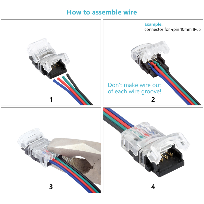 5pcs/lot LED Strip Connector 2pin 3pin 4pin 5pin Quick Use Terminals Connection Cable For 3528 5050 Led Strip To Wire Extensio_voghion.com