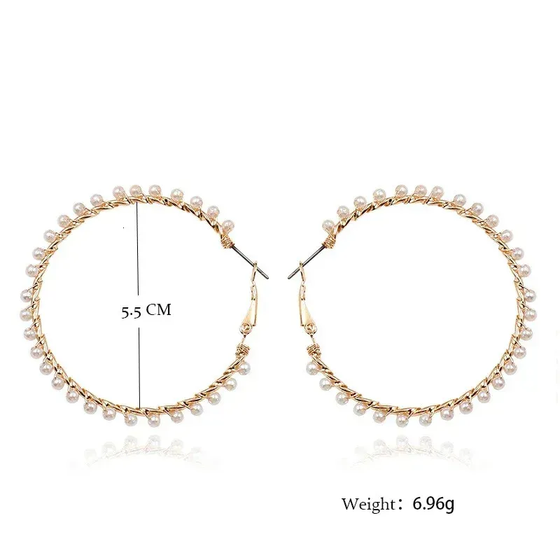 5 Style Pearl Large Hoops Earrings Round Loop Earring For Women Weding Creole Jewelry Pendientes Aros 251013_voghion.com