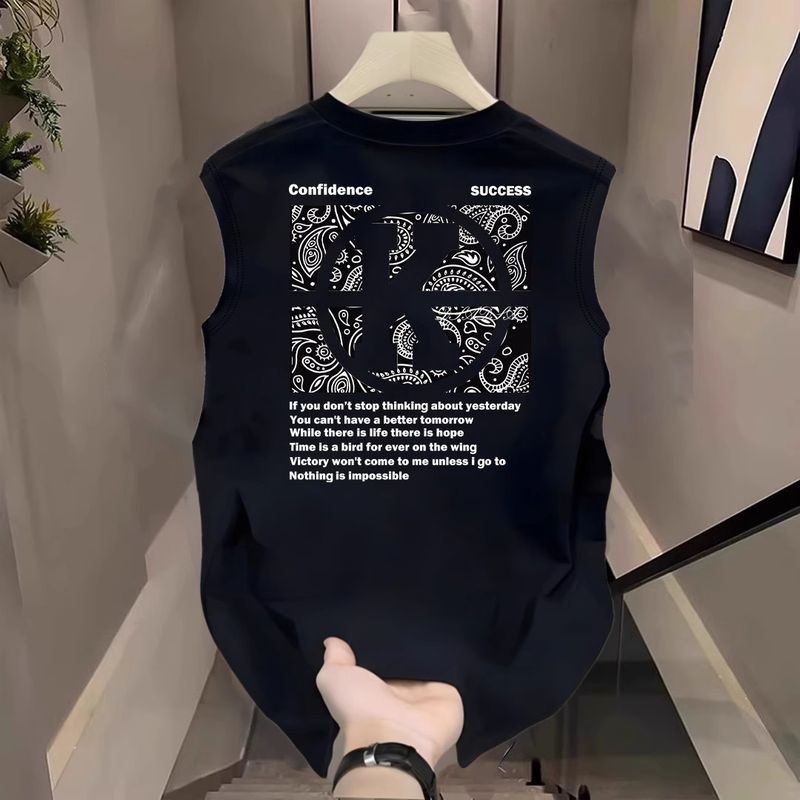 Herenkleding Sportvest Heren Zomer Losse Buitenkleding Mouwloos T-shirt Jongens Casual Brede Schouders Vest Top_voghion.com