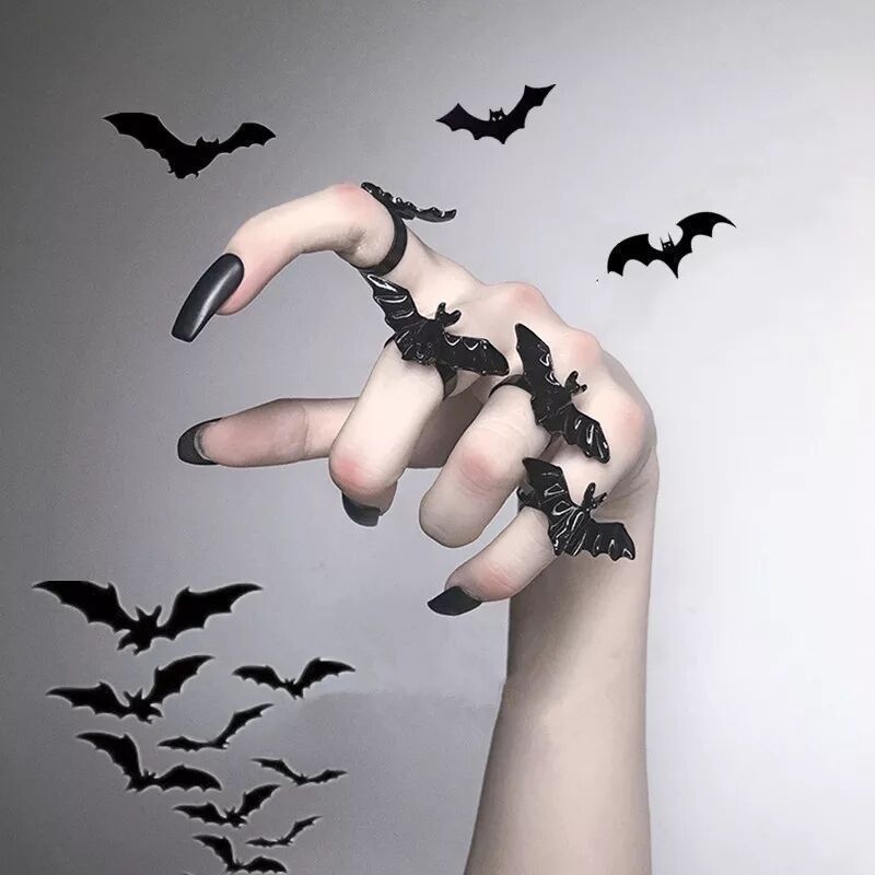 Pronto Stock Vintage Dragon Bat Anelli per Donne Gotico Regolabile Animale Dito Apertura Anello Punk Halloween Festa Gioielli Accessori_voghion.com
