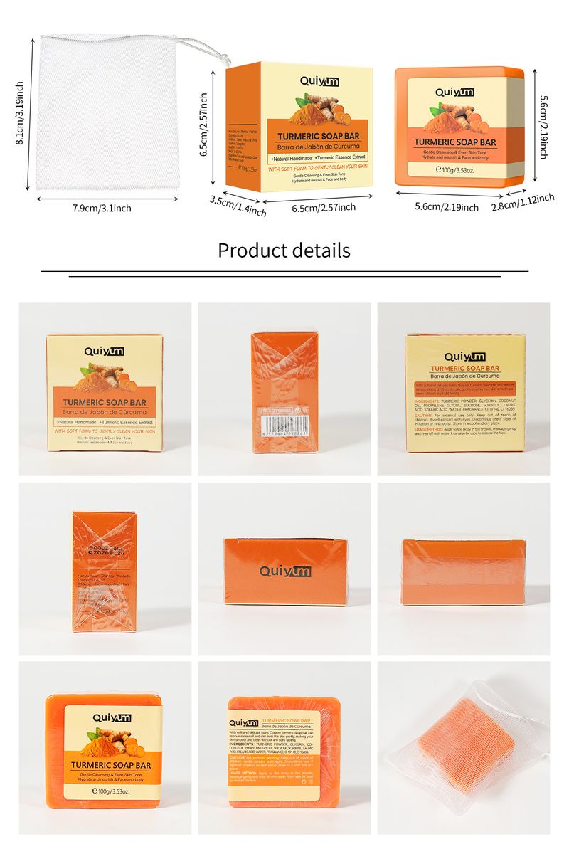 Sapone agli oli essenziali QUIYUM 100 g, detergente per il viso, idratante, per la cura della pelle_voghion.com