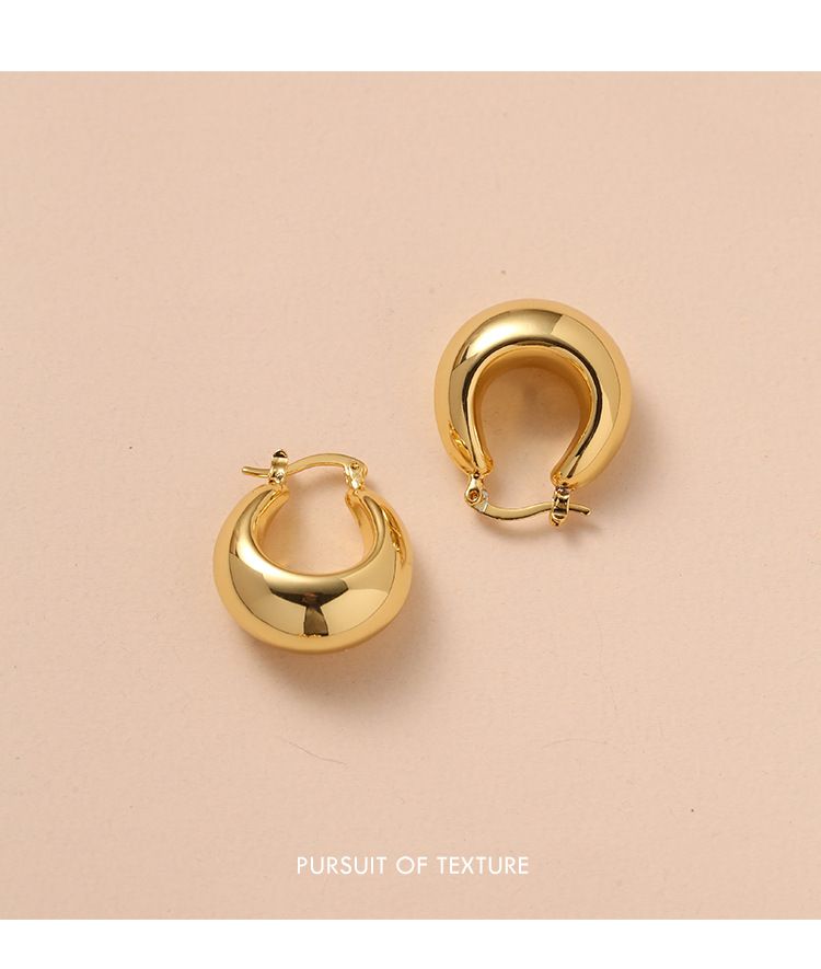 Orecchini semplici retrò francesi di alta qualità, orecchini da donna con temperamento, orecchini in vero oro placcato in rame, orecchini con ago in argento_voghion.com