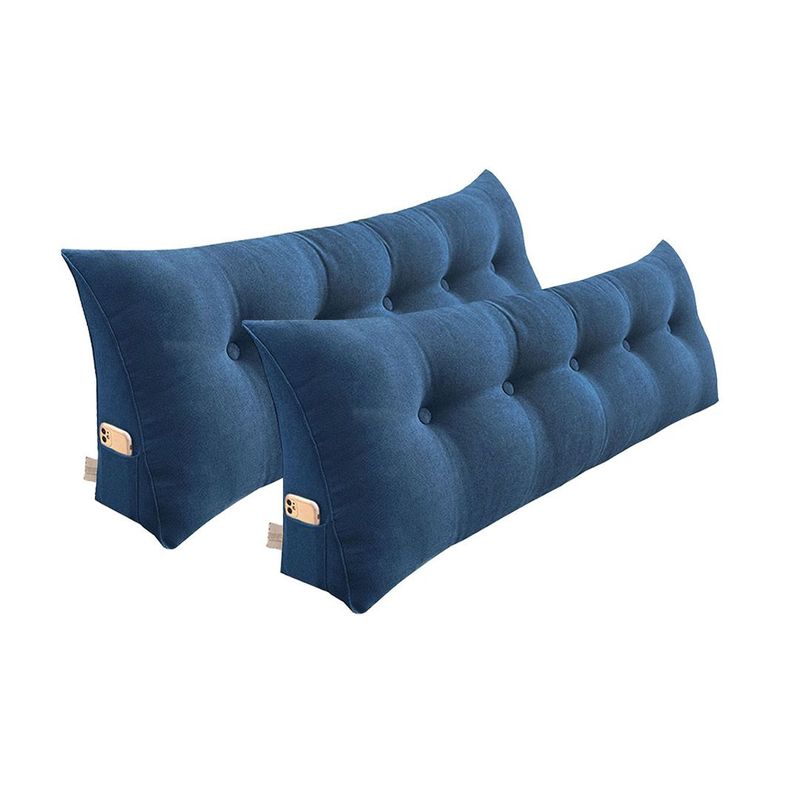 SOGA 2X 100cm Blue Triangular Wedge Bed Pillow Headboard_voghion.com