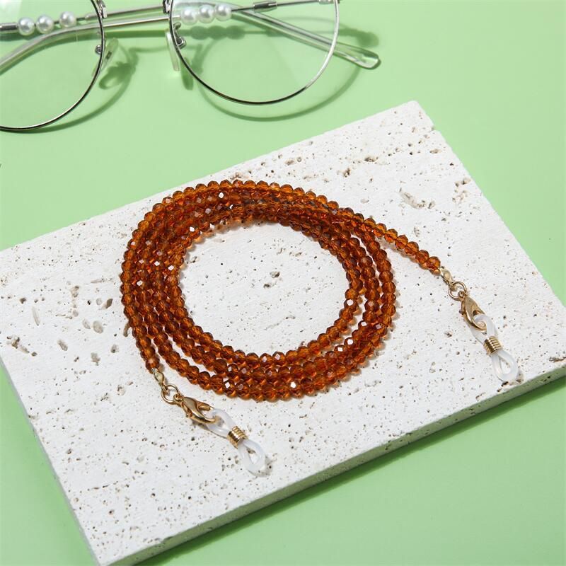 Multicolor Fashion Crystal Beaded Glasses Chain Mask_voghion.com