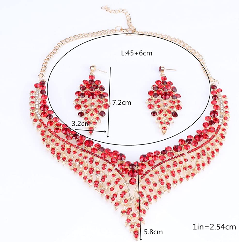 Set di gioielli da donna con strass da sposa in cristallo con strass_voghion.com