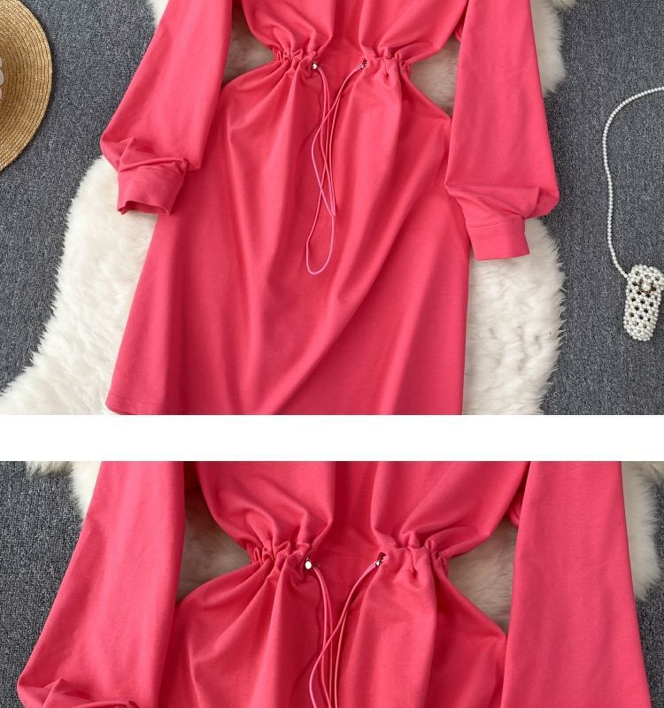 Women's Clothing New style dress for women in autumn, niche design, denim Polo collar, contrast color stitching, fashionable sweater dress_voghion.com