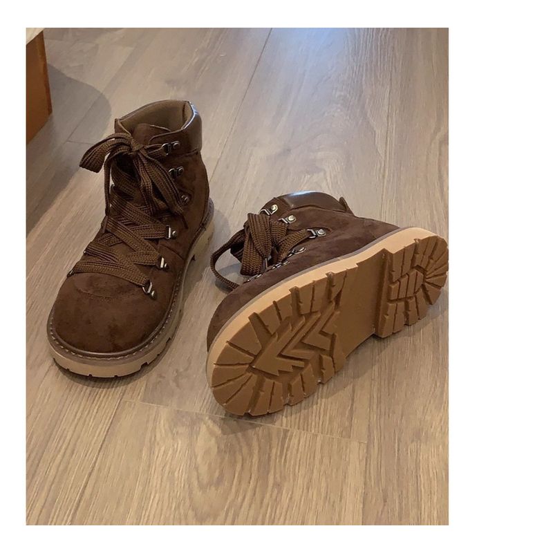 Botas Martin con cordones para mujer, otoño/invierno 2025, nuevas botas de motociclista para senderismo y realce de altura._voghion.com