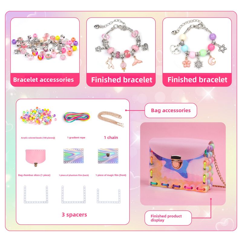 Nuovo prodotto per bambini fai da te fatti a mano braccialetto gioielli 158 pezzi colorati perline paillettes gioielli borsa di stoccaggio set_voghion.com