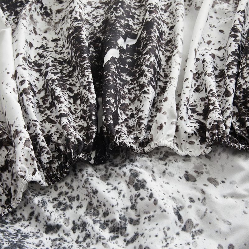 Schwarz-Weiß-Matratzenbezug aus abstrakter Kunst, Polyester, 3D-Druck, Tagesdecke_voghion.com