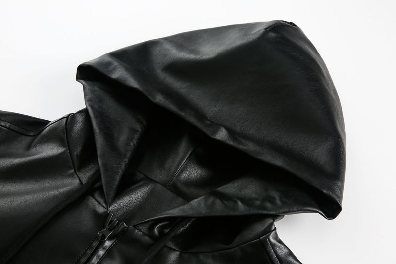 Eon Modish 2025 Spring New American Style Clean Fit Simple Hooded Leather Jacket_voghion.com